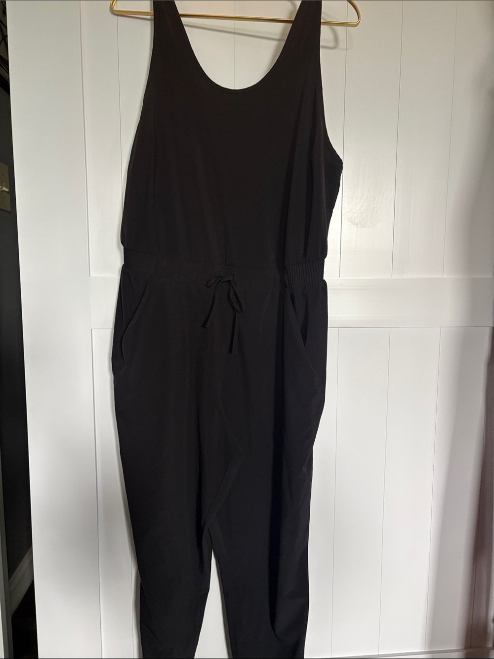 all in motion Black Sleeveless Drawstring Waist Jumpsuit